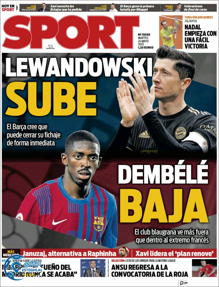 روزنامه ورزشی اسپورت سه شنبه 3 خرداد 1401