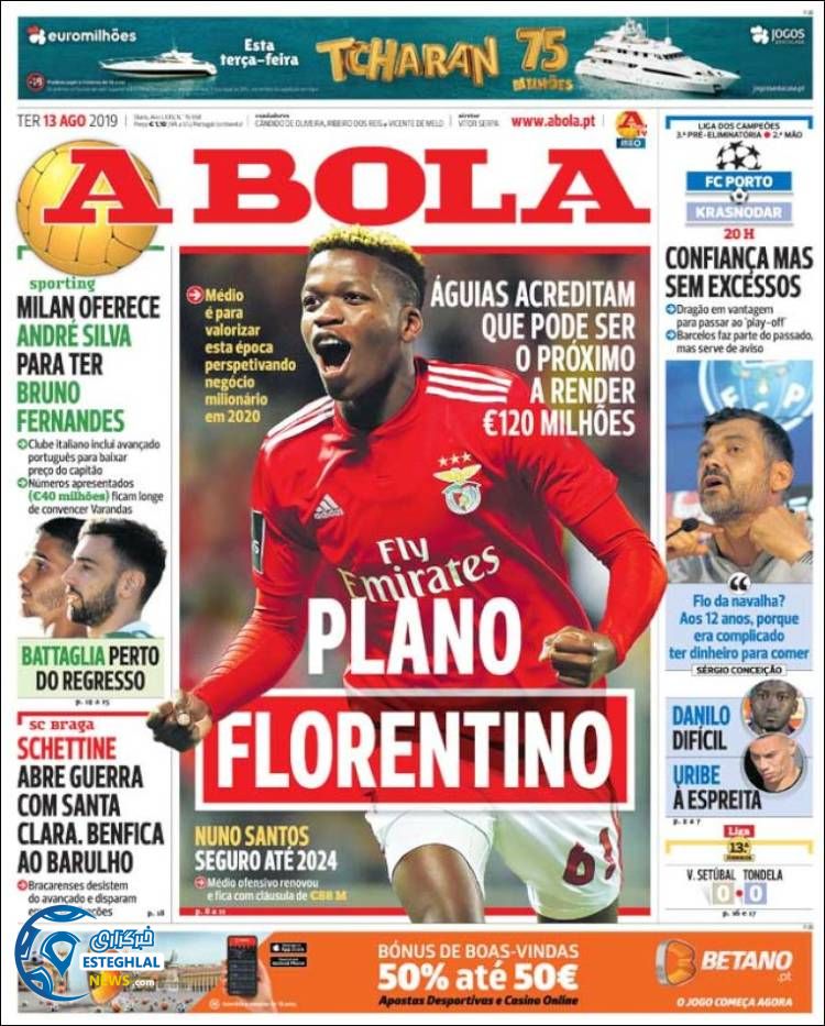 روزنامه ورزشی آبولا سه شنبه 22 مرداد 1398