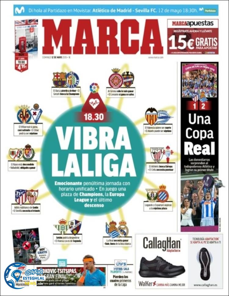 روزنامه ورزشی مارکا یکشنبه 22 اردیبهشت 1398