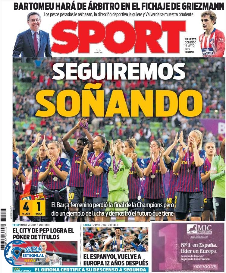 روزنامه ورزشی اسپورت یکشنبه 29 اردیبهشت 1398