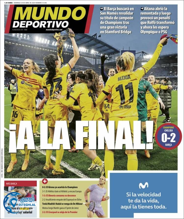 روزنامه ورزشی موندو دپورتیوو یکشنبه 9 اردیبهشت 1403 