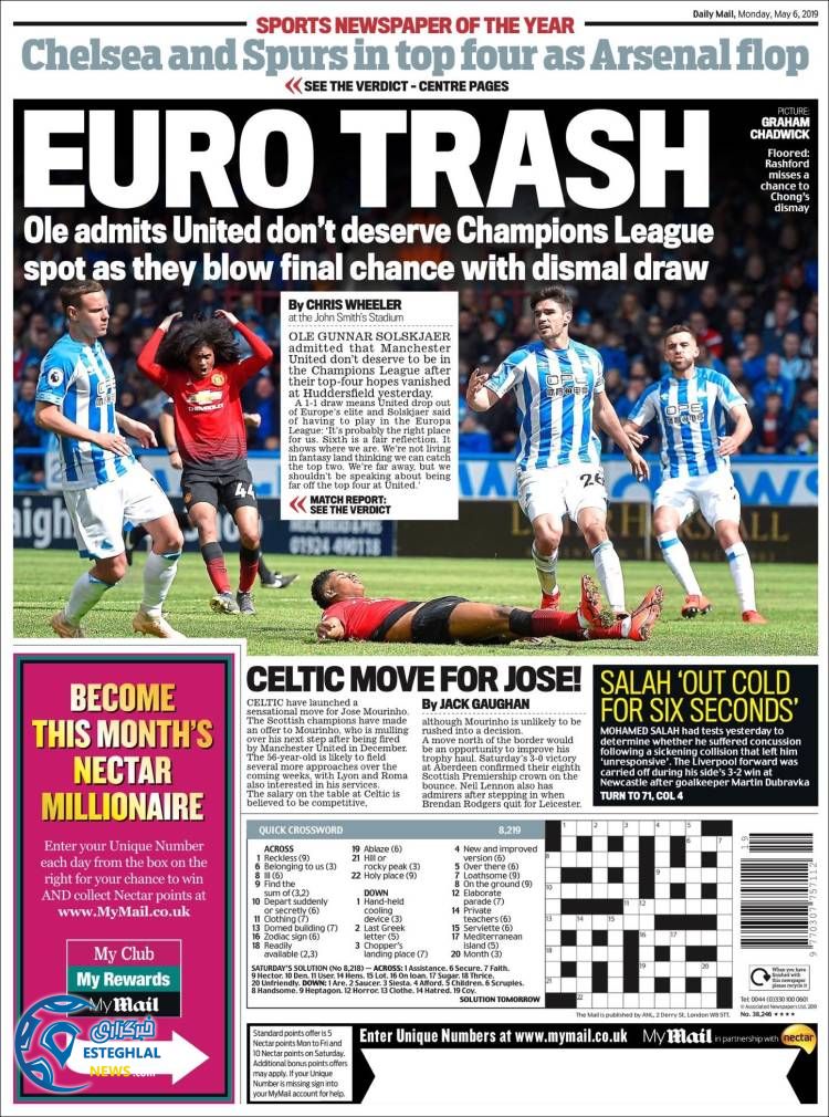 روزنامه ورزشی مایل اسپورت دوشنبه 16 اردیبهشت 1398