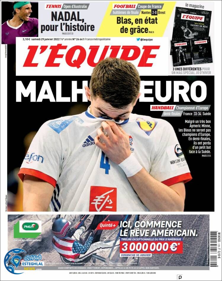 روزنامه ورزشی اکیپ شنبه 9 بهمن 1400