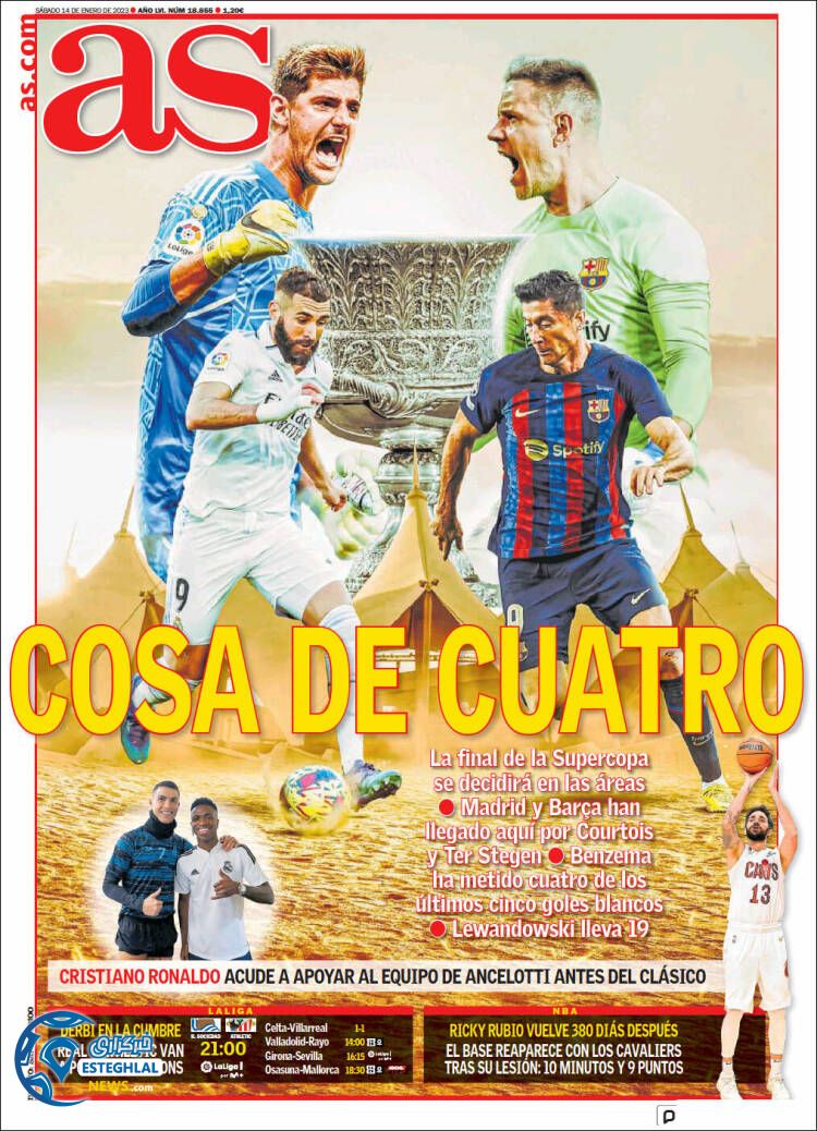 روزنامه ورزشی آ اس شنبه 24 دی 1401 