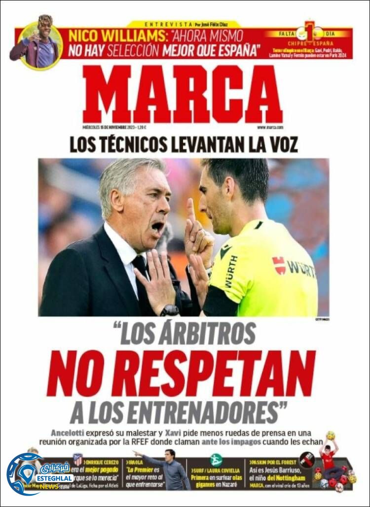 روزنامه ورزشی مارکا چهارشنبه 24 آبان 1402 