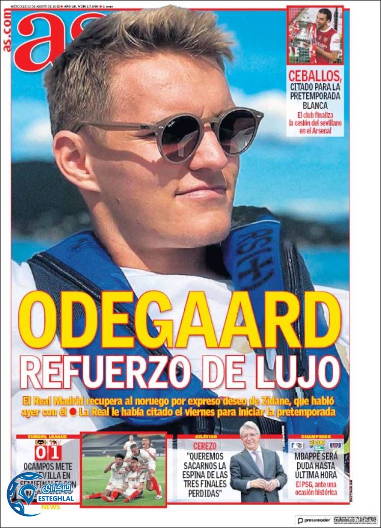 روزنامه ورزشی آاس چهارشنبه 22 مرداد 1399