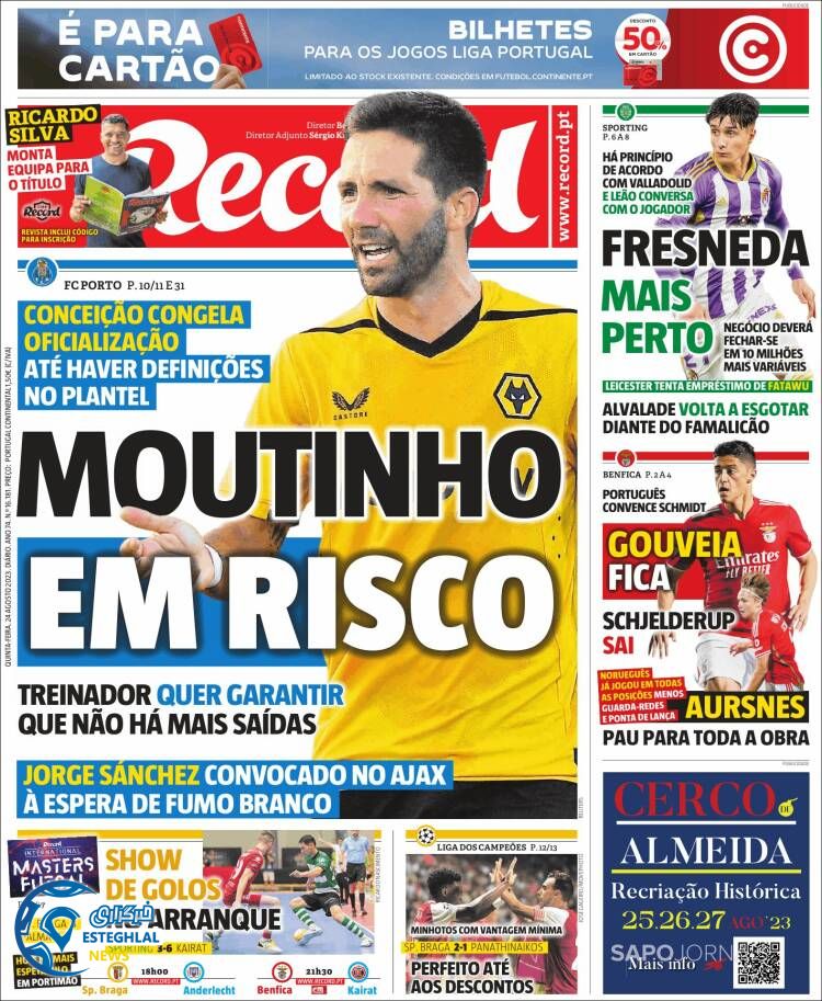 روزنامه ورزشی رکورد پنجشنبه 2 شهریور 1402 