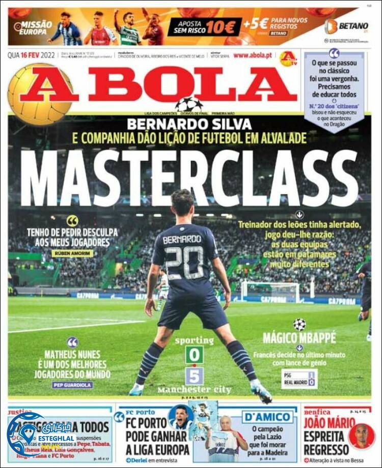 روزنامه ورزشی آبولا چهارشنبه 27 بهمن 1400