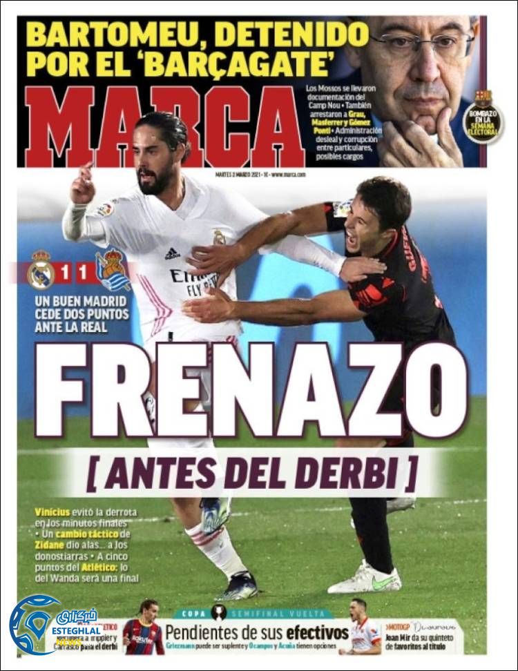 روزنامه ورزشی مارکا سه شنبه 12 اسفند 1399