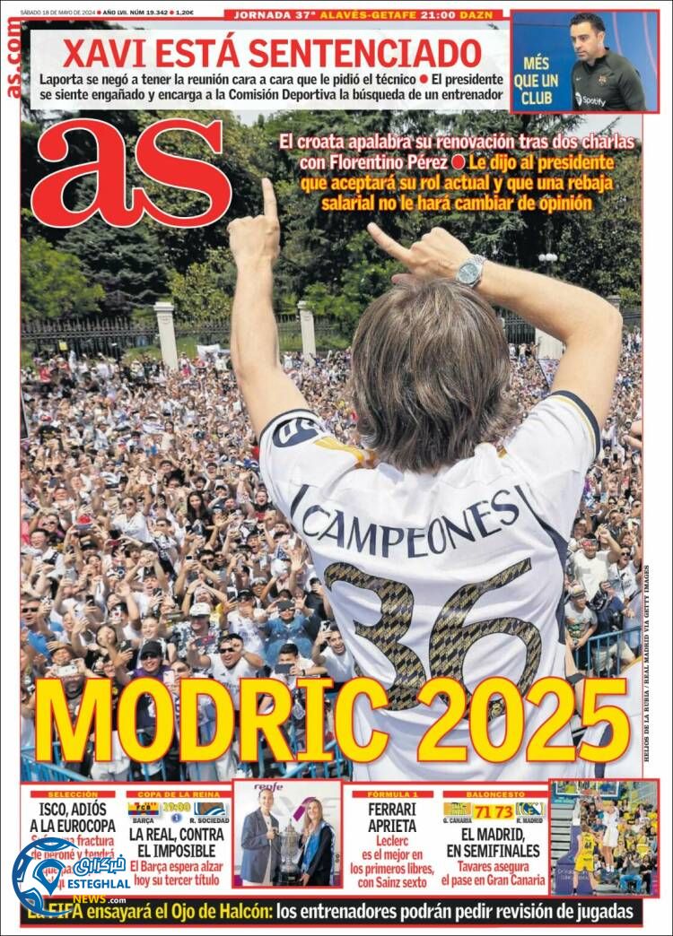 روزنامه ورزشی آ اس شنبه 29 اردیبهشت 1403 