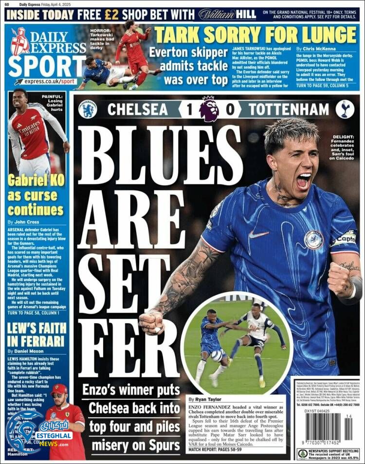 روزنامه ورزشی  اکسپرس اسپورت جمعه 15 فروردین 1404 