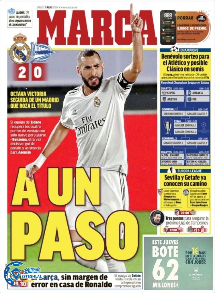 روزنامه ورزشی مارکا شنبه 21 تیر 1399