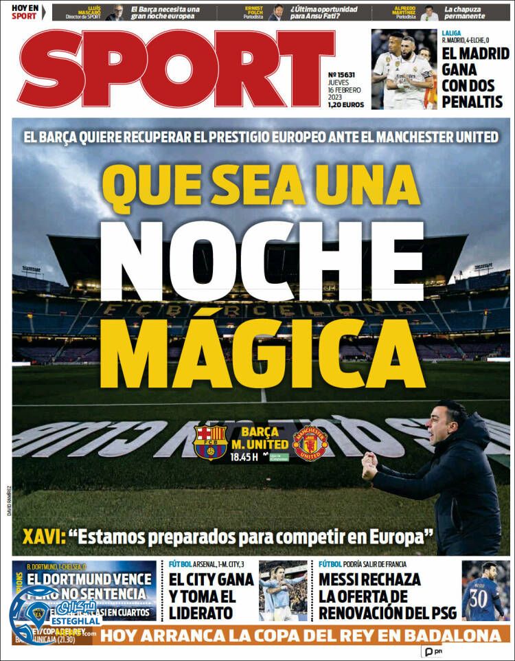 روزنامه ورزشی  اسپورت پنجشنبه 27 بهمن 1401 