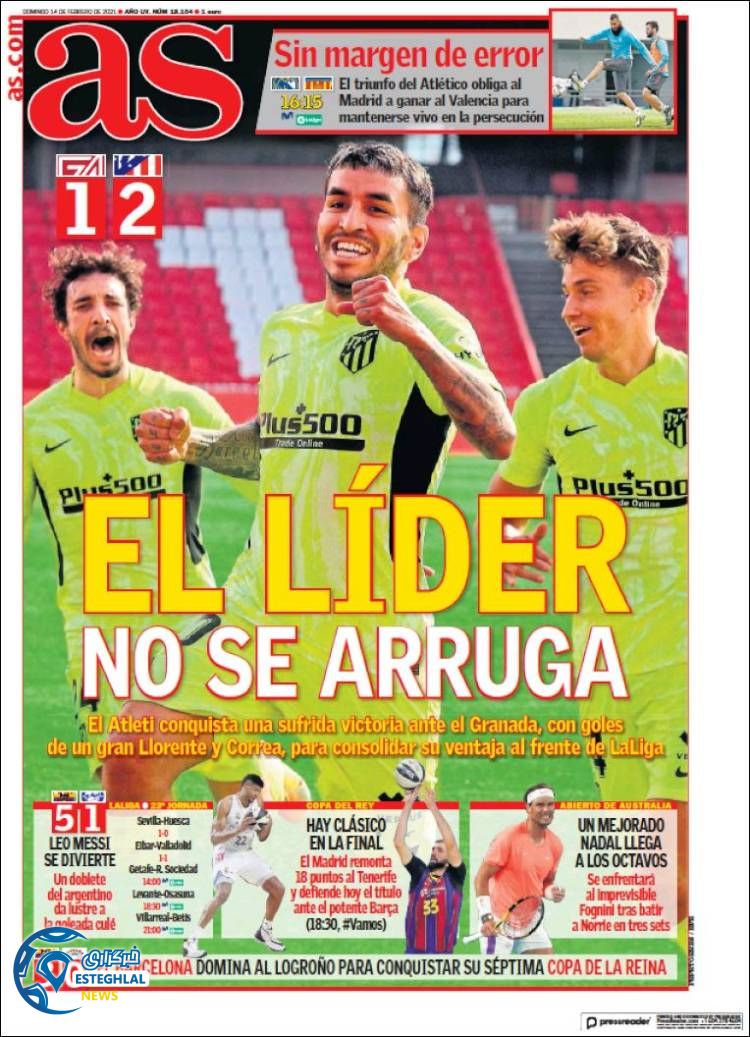 روزنامه ورزشی آاس یکشنبه 26 بهمن 1399