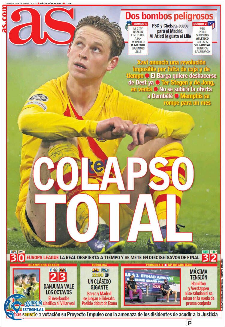 روزنامه ورزشی آ اس جمعه 19 آذر 1400