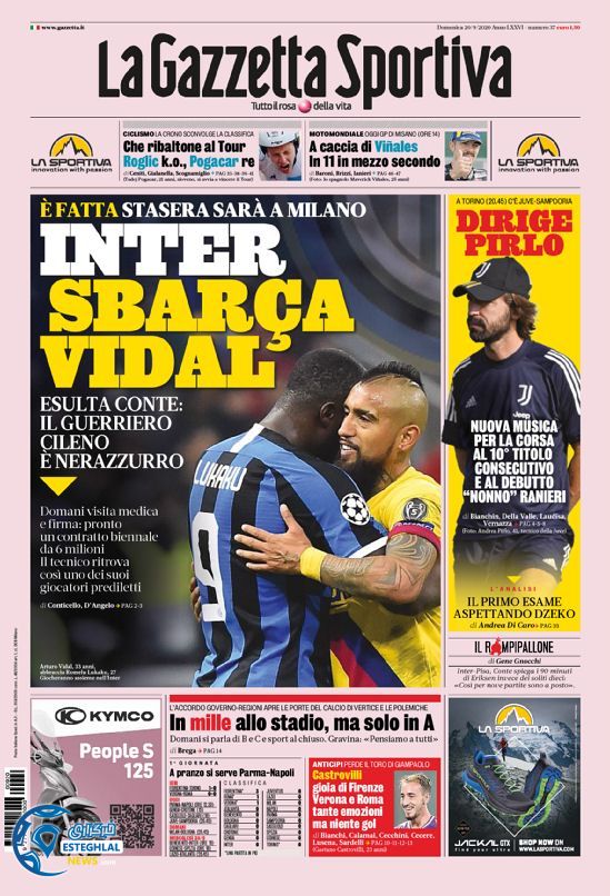 روزنامه ورزشی گاتزتا دلو اسپورت یکشنبه 30 شهریور 1399