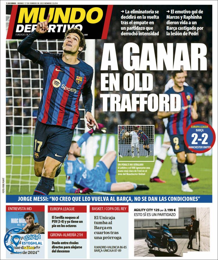 روزنامه ورزشی موندو دپورتیوو جمعه 28 بهمن 1401 