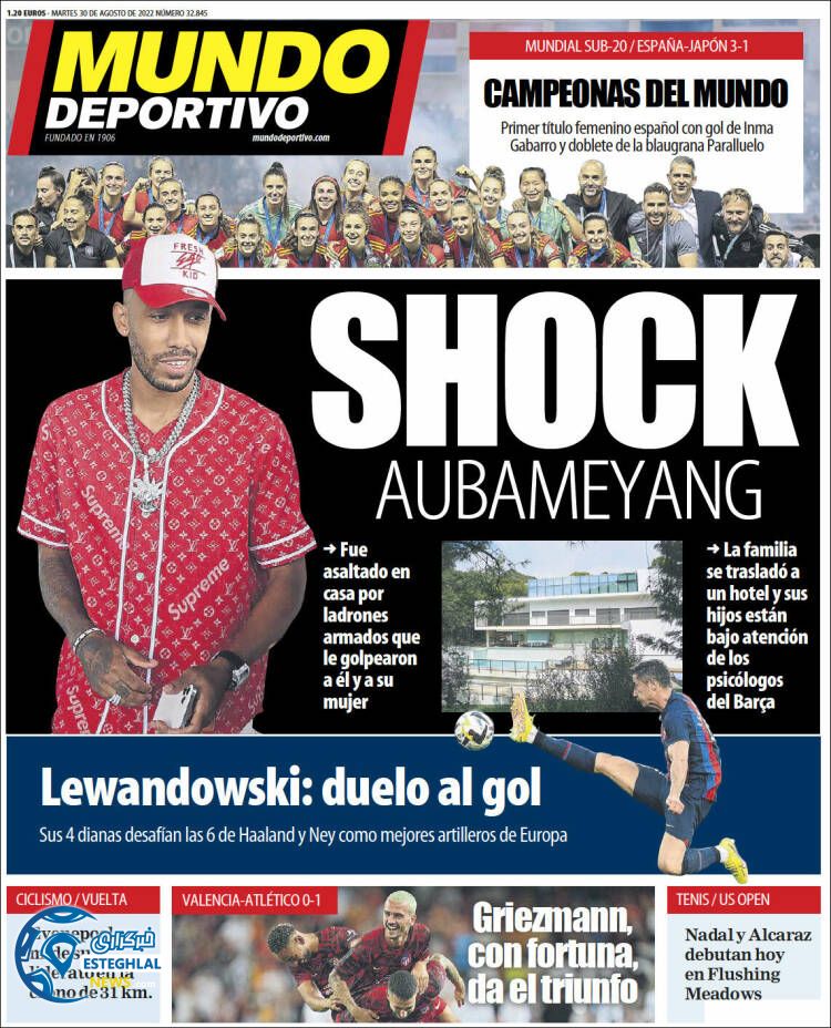 روزنامه ورزشی موندو دپورتیوو سه شنبه 8 شهریور 1401