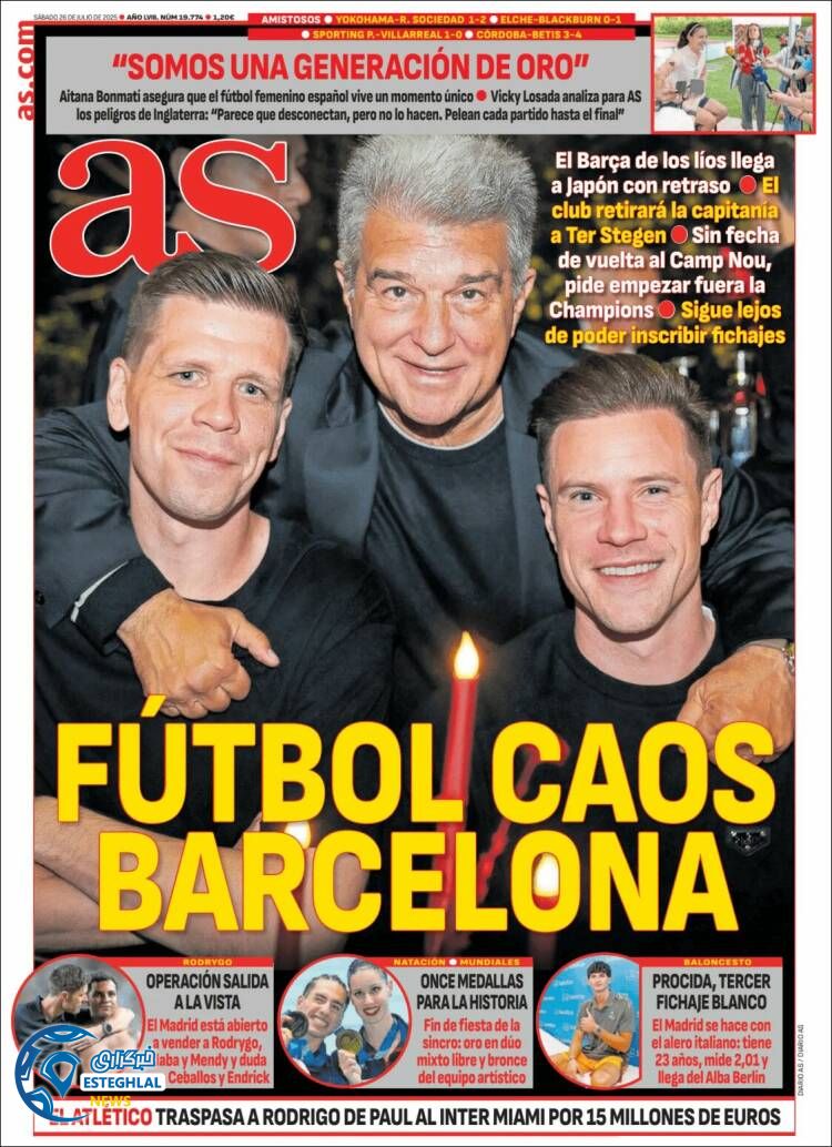 روزنامه ورزشی آ اس شنبه 4 مرداد 1404  