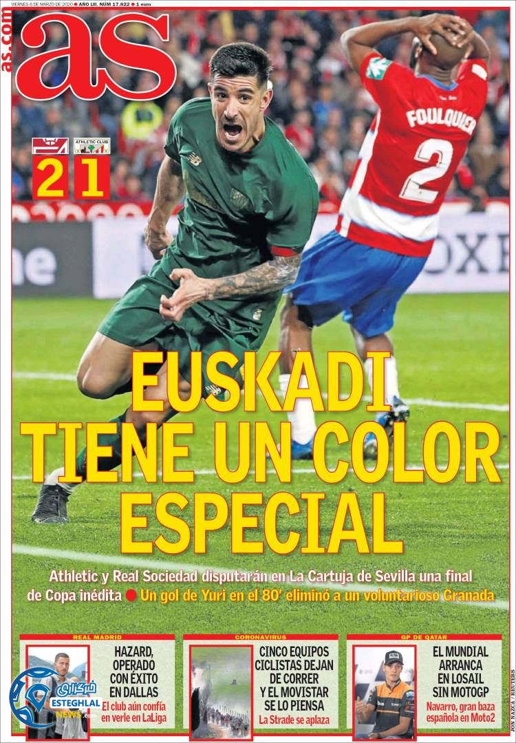 روزنامه ورزشی آاس جمعه 16 اسفند 1398