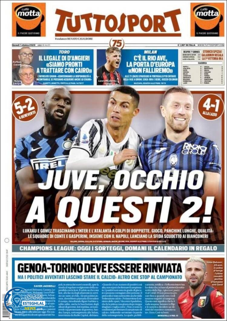 روزنامه ورزشی توتو اسپورت پنجشنبه 10 مهر 1399