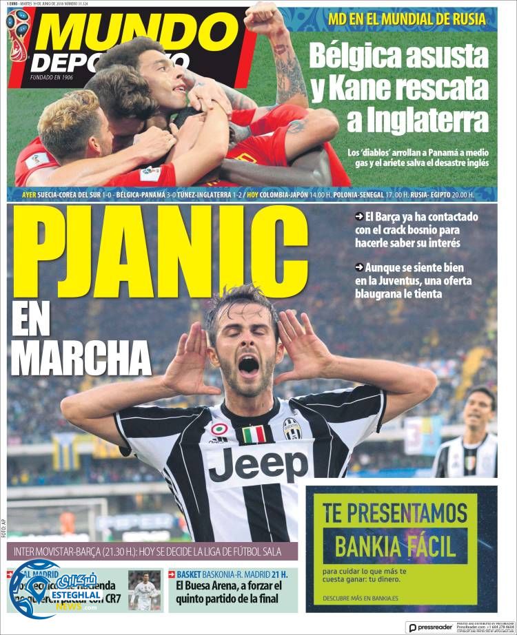 روزنامه موندو دپورتیوو سه شنبه 29 خرداد 1397