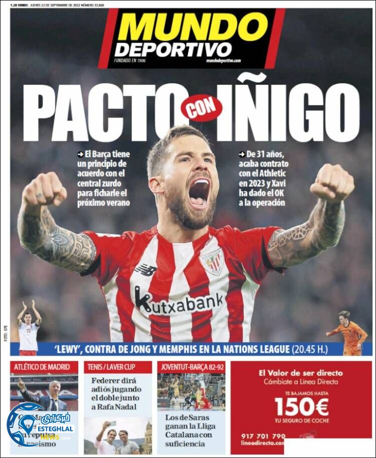 روزنامه ورزشی موندو دپورتیوو پنجشنبه 31 شهریور 1401