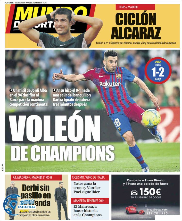 روزنامه ورزشی موندو دپورتیوو یکشنبه 18 اردیبهشت 1401