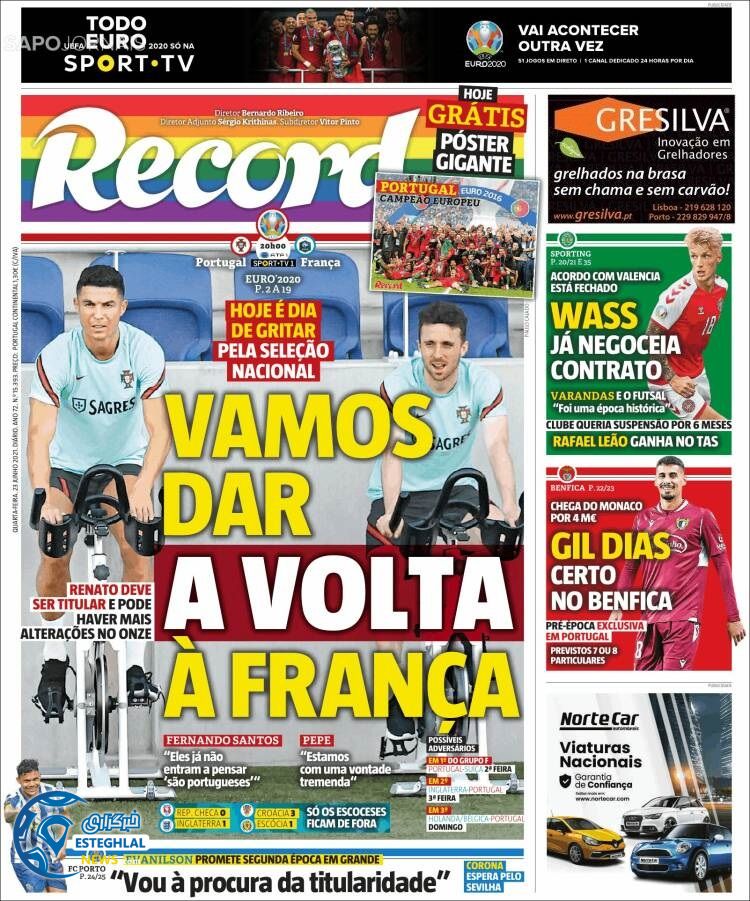 روزنامه ورزشی رکورد چهارشنبه 2 تیر 1400