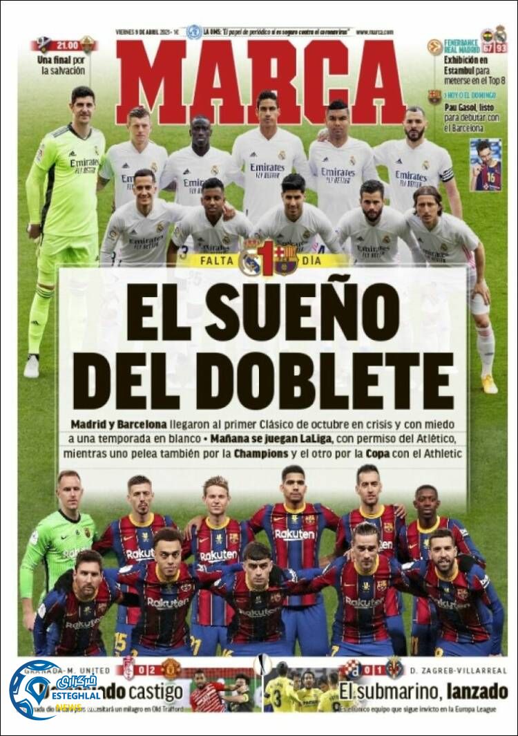 روزنامه ورزشی مارکا جمعه 20 فروردین 1400