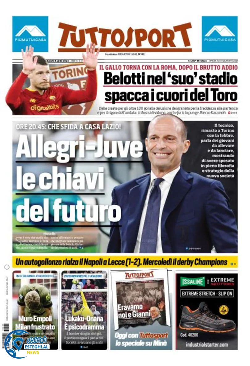 روزنامه ورزشی توتو اسپورت شنبه 19 فروردین 1402 