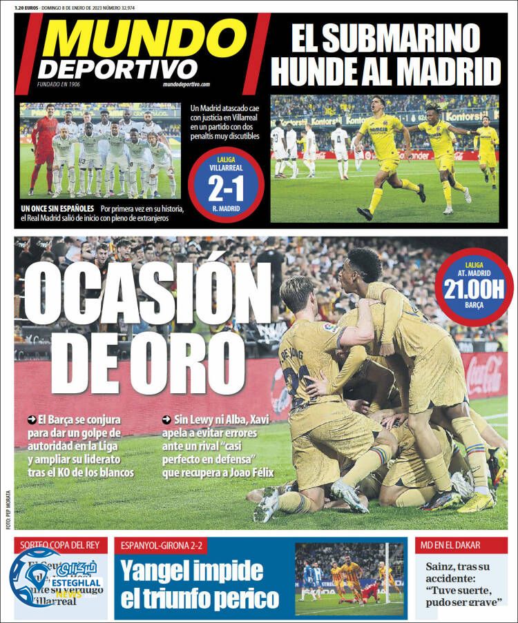 روزنامه ورزشی موندو دپورتیوو یکشنبه 18 دی 1401 