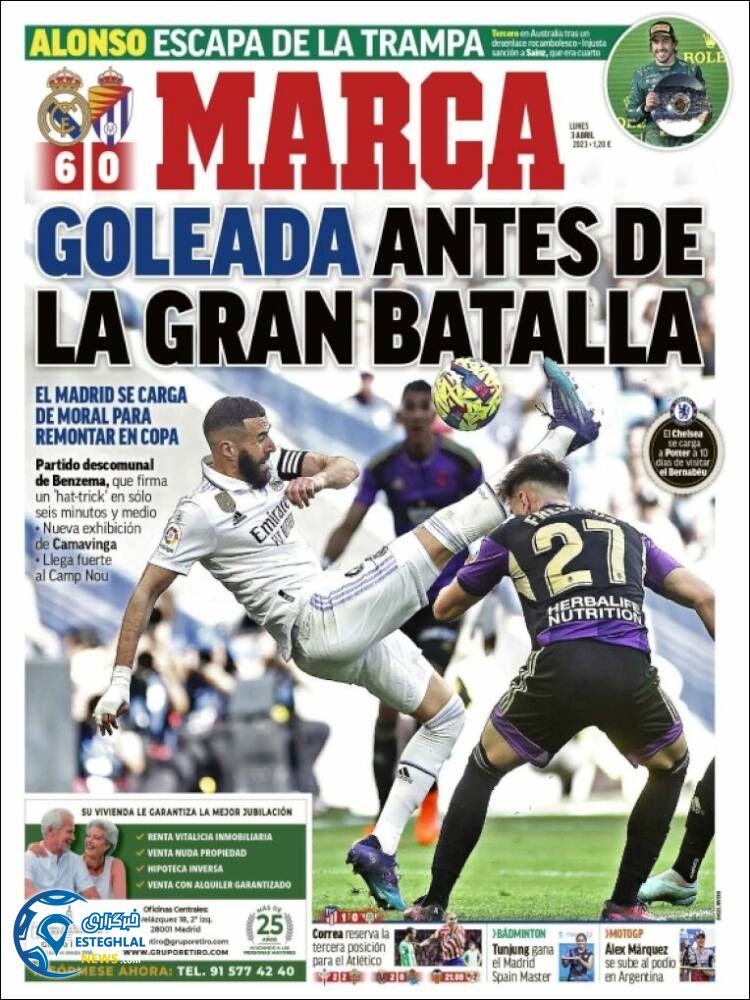 روزنامه ورزشی مارکا دوشنبه 14 فروردین 1402 