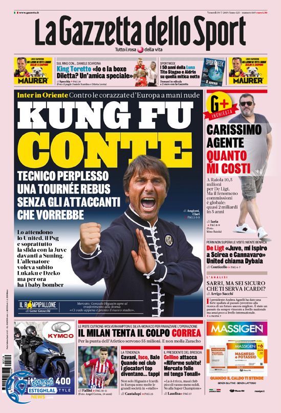 روزنامه ورزشی گاتزتا دلو اسپورت جمعه 28 تیر 1398