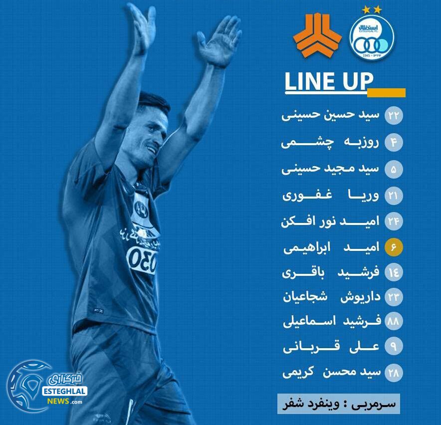 شماتیک ترکیب استقلال مقابل سایپا