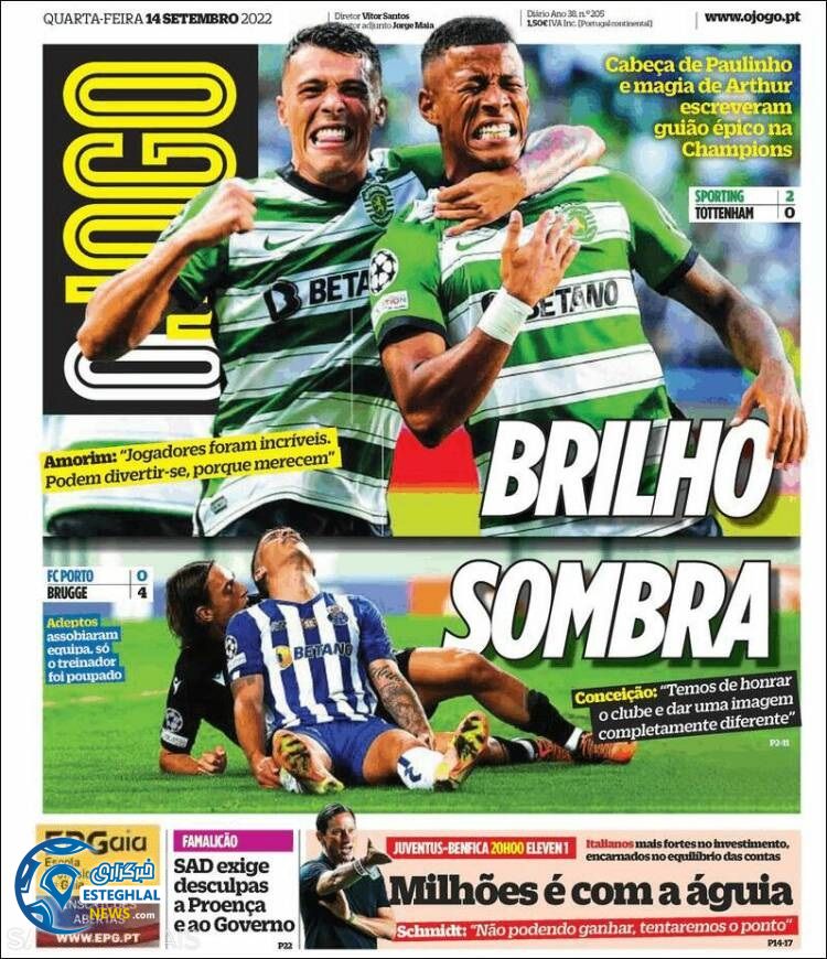 روزنامه ورزشی اوجوگو چهارشنبه 23 شهریور 1401