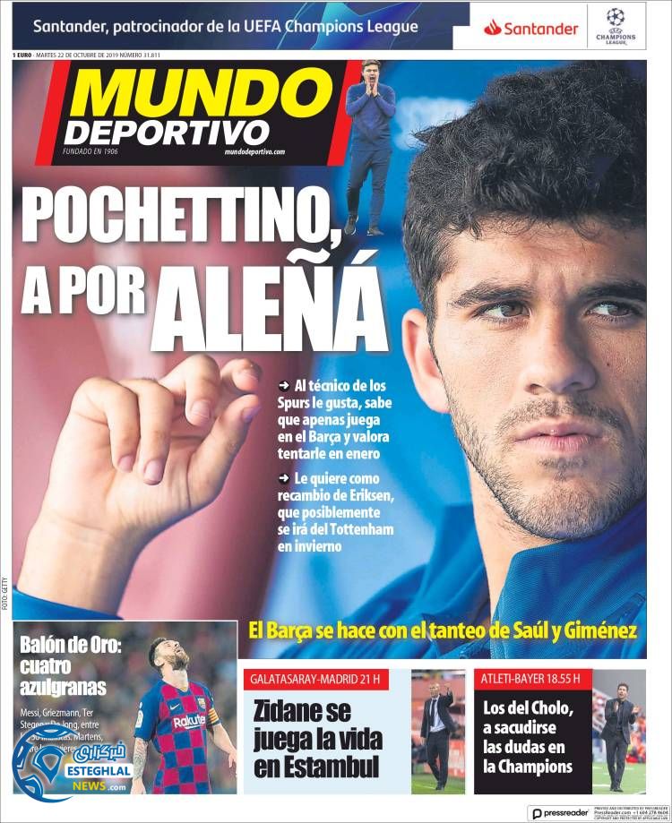 روزنامه ورزشی موندو دپورتیوو سه شنبه 30 مهر 1398