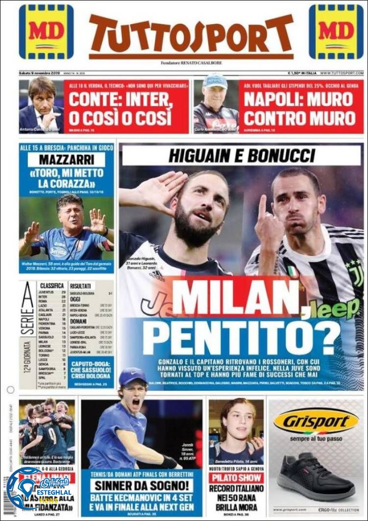 روزنامه ورزشی توتو اسپورت شنبه 18 آبان 1398