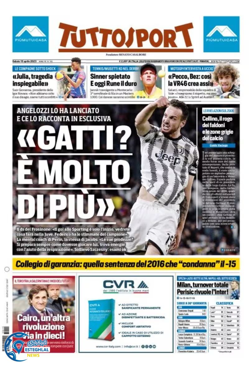 روزنامه ورزشی توتو اسپورت شنبه 26 فروردین 1402 