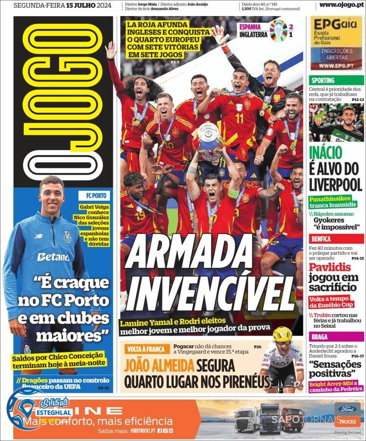 روزنامه ورزشی اوجوگو دوشنبه 25 تیر 1403 