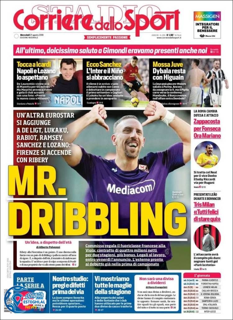 روزنامه ورزشی کوریره دلو اسپورت چهارشنبه 30 مرداد 1398