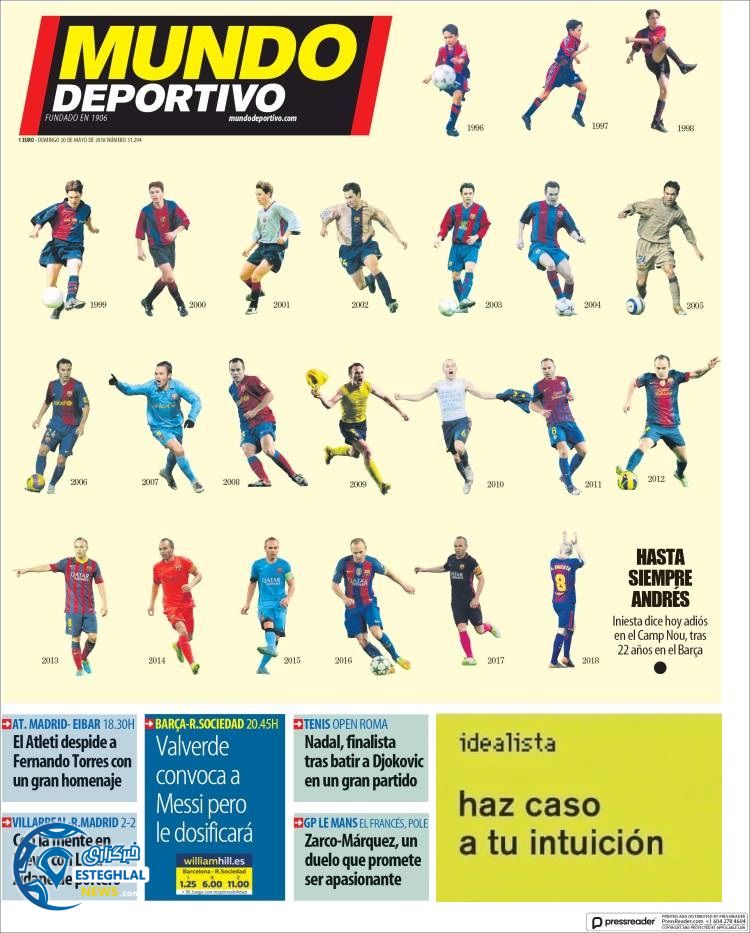 روزنامه موندو دپورتیوو یکشنبه 30 اردیبهشت 1397 