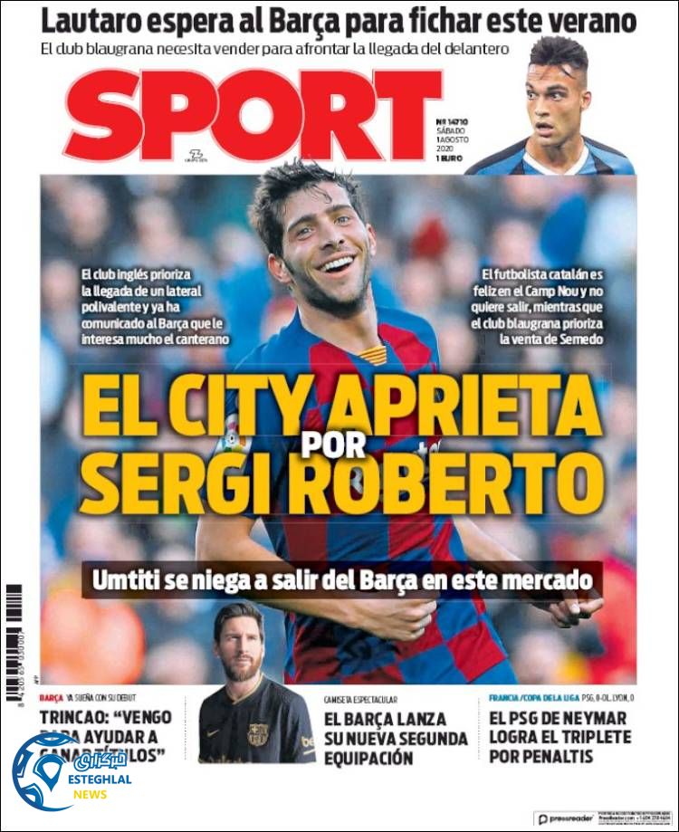 روزنامه ورزشی اسپورت شنبه 11 مرداد 1399