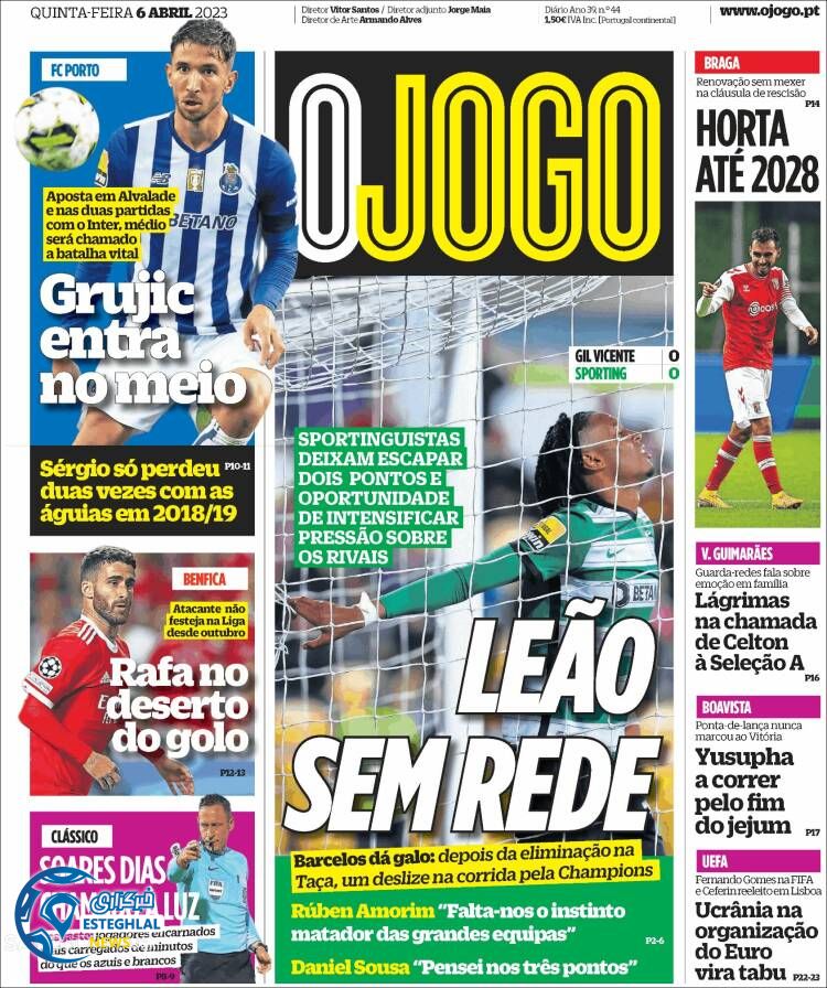 روزنامه ورزشی اوجوگو پنجشنبه 17 فروردین 1402 