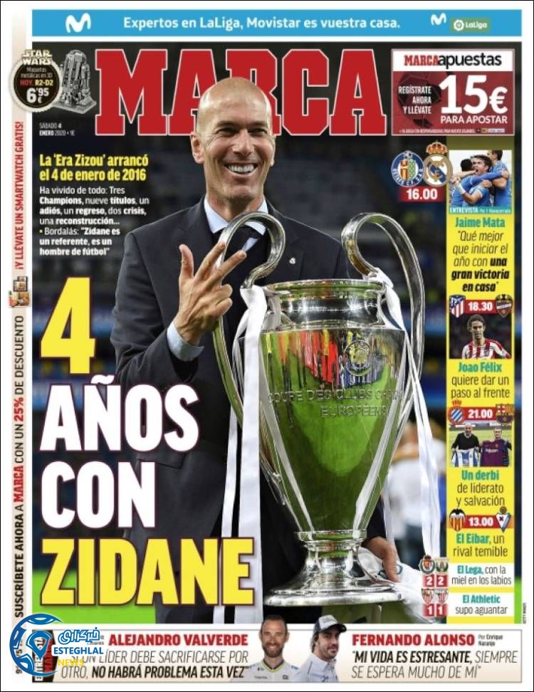 روزنامه ورزشی مارکا شنبه 14 دی 1398