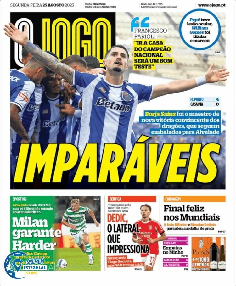 روزنامه  ورزشی اوجوگو  دوشنبه 3 شهریور 1404  