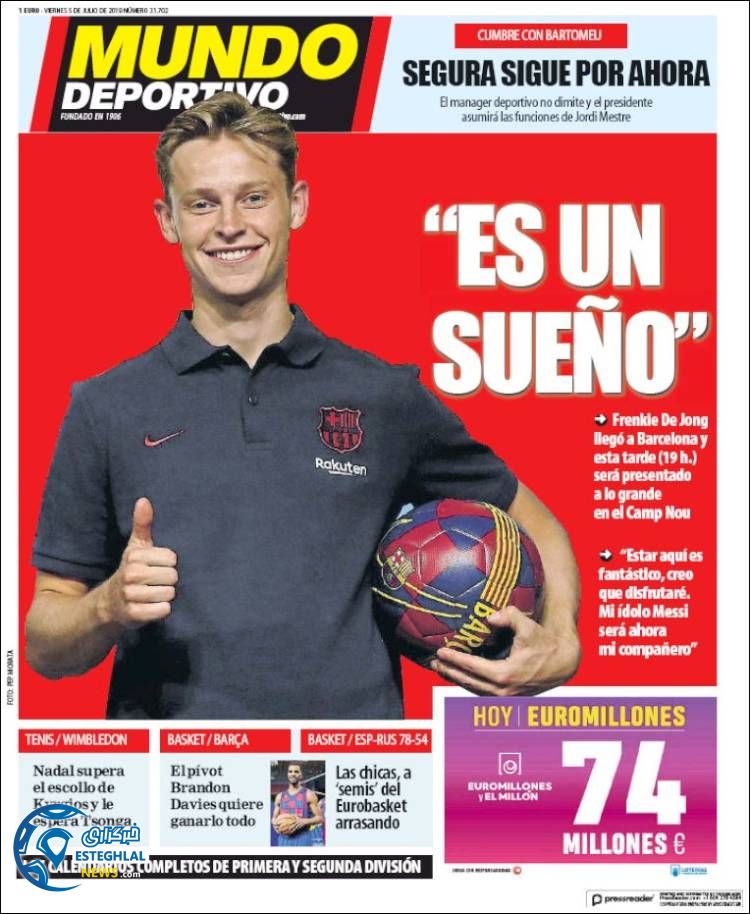 روزنامه ورزشی موندو دپورتیوو جمعه 14 تیر 1398