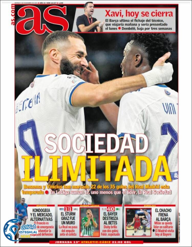 روزنامه ورزشی آ اس جمعه 14 آبان 1400