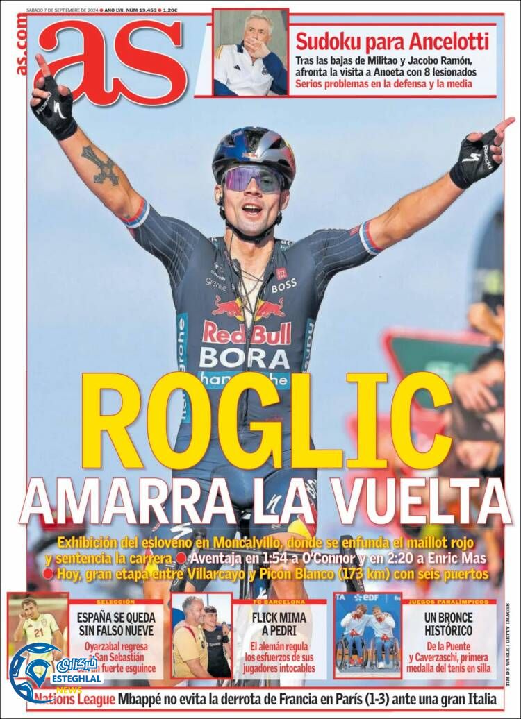 روزنامه ورزشی آ اس شنبه 17 شهریور 1403 