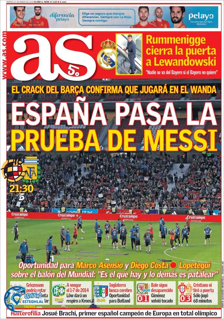 روزنامه آاس سه شنبه 7 فروردین 1397